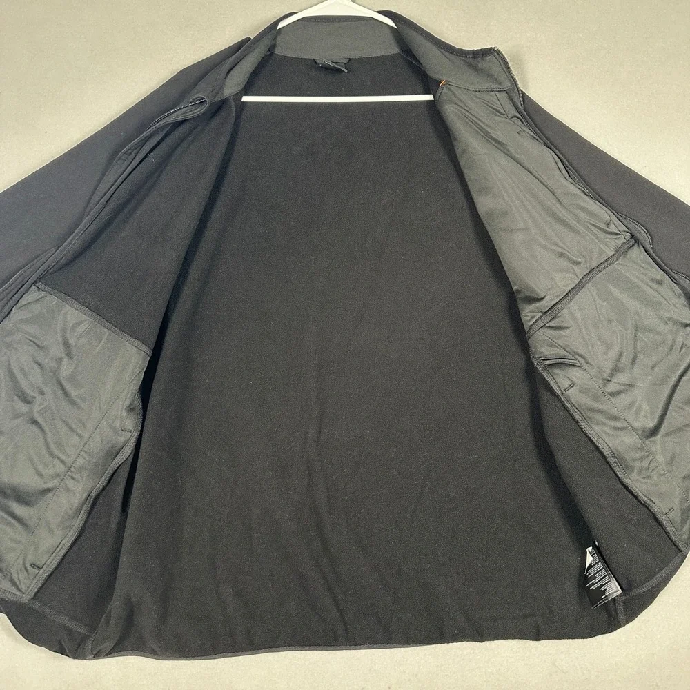 The North Face Jacket Mens 2XL Full Zip Fleece Black Stretch Coat Mockneck EUC